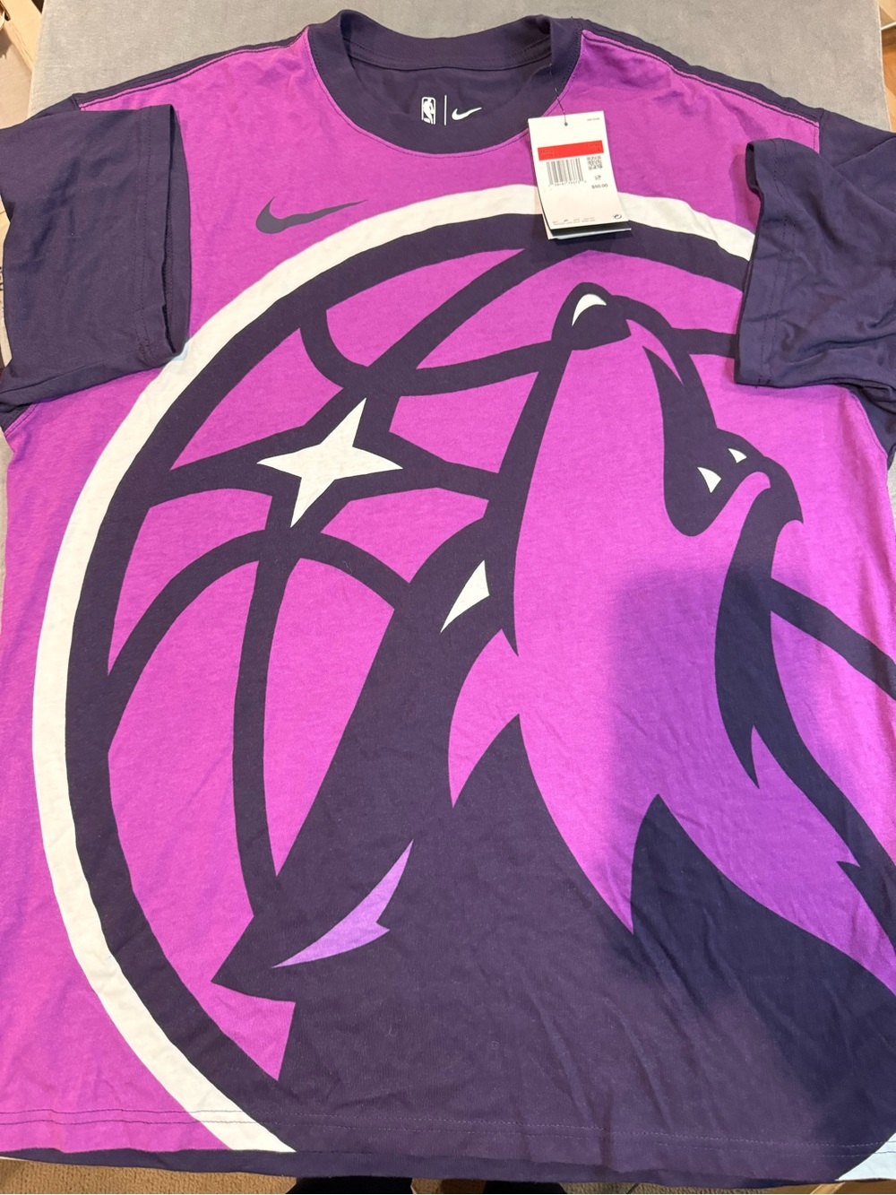 Nike Purple and Navy Wolf Basketball Graphic Short-Sleeve Tee